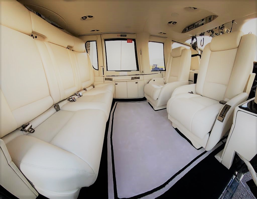 luxury leather interior of EC155