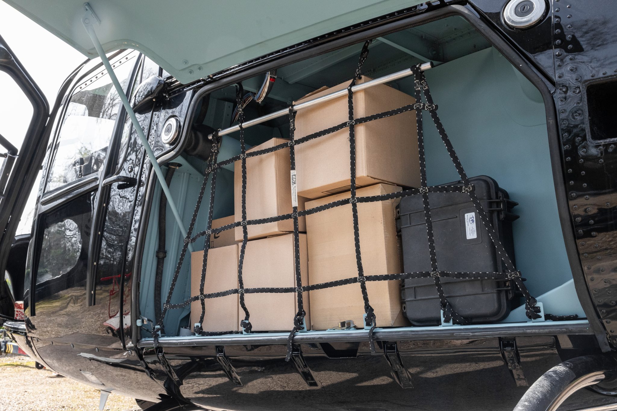 urgent freight transport helicopter loaded