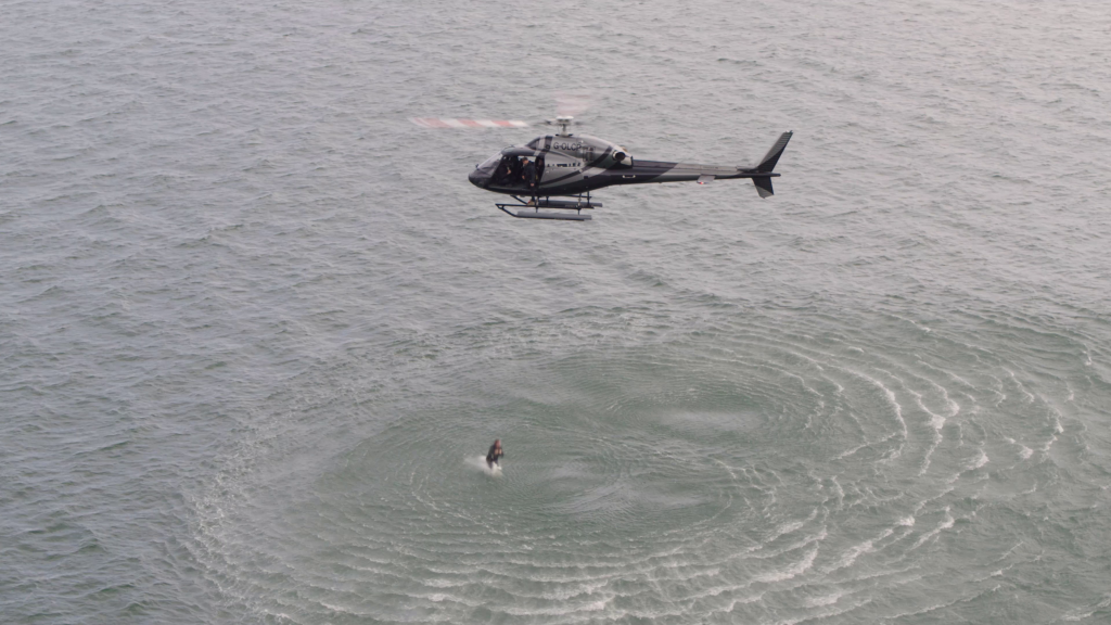 Ultimate Hell Week The Professionals peforming a heli jump. 