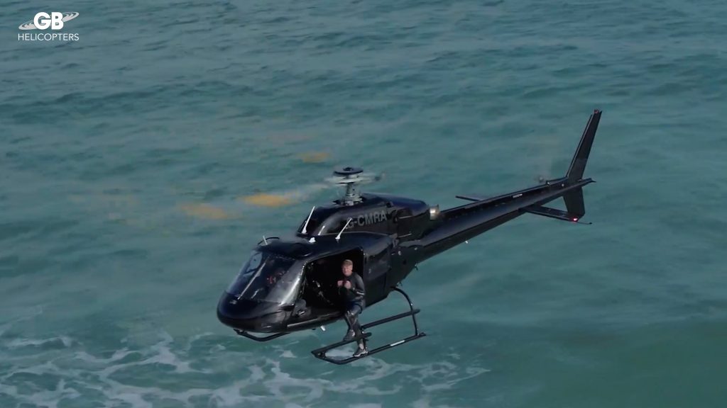 Gordon Ramsay ledged on a black helicopter